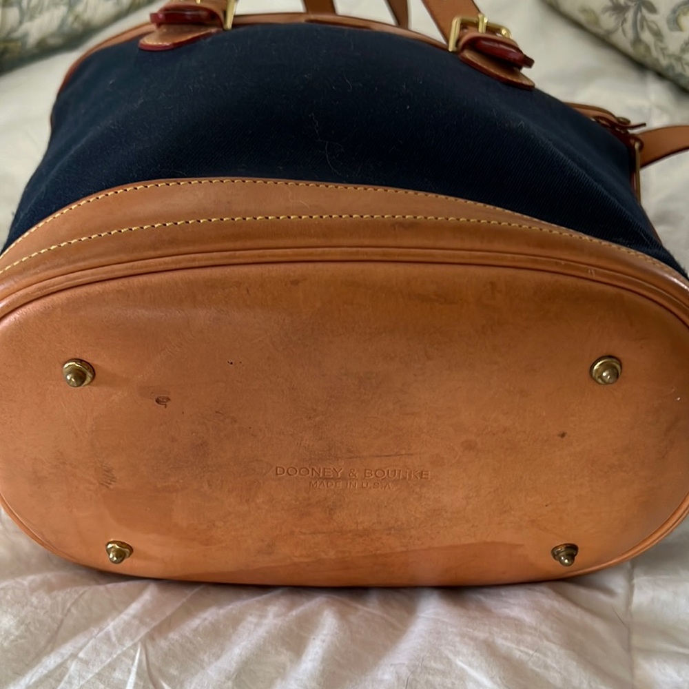 Vintage DOONEY & BOURKE Black canvas cabriolet leather tote bucket bag